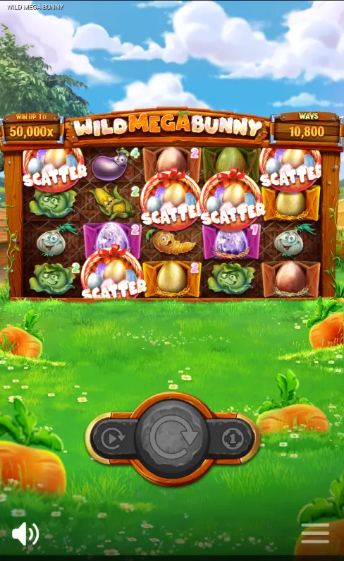 Großes Mega Bunny Wild (1x4) das die volle Walzenhöhe umspannt