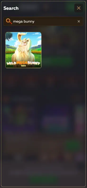 Mega Bunny GameArt game tile in casino slots lobby
